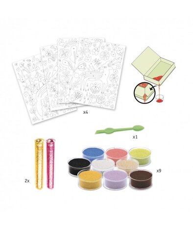 Djeco Gekleurd Zand en Glitter | Woodland Djeco Gekleurd Zand en Glitter | Woodland