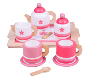 Bigjigs Toys Houten Thee Set Roze Bigjigs Toys Houten Thee Set Roze