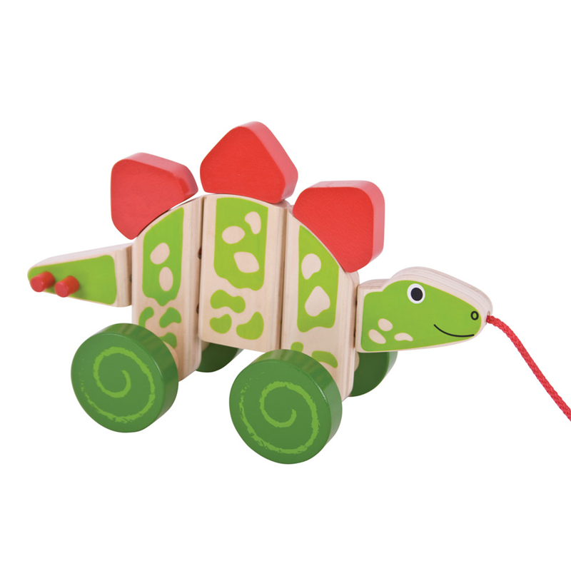 Houten Trekfiguur Dinosaurus afbeelding
