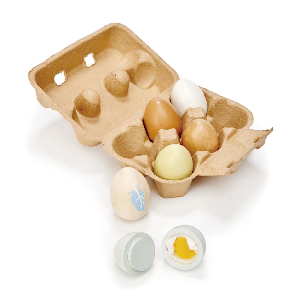 vergaan Ga door Steken Tender Leaf Toys Houten eieren in eierendoosje - Lazy Lama