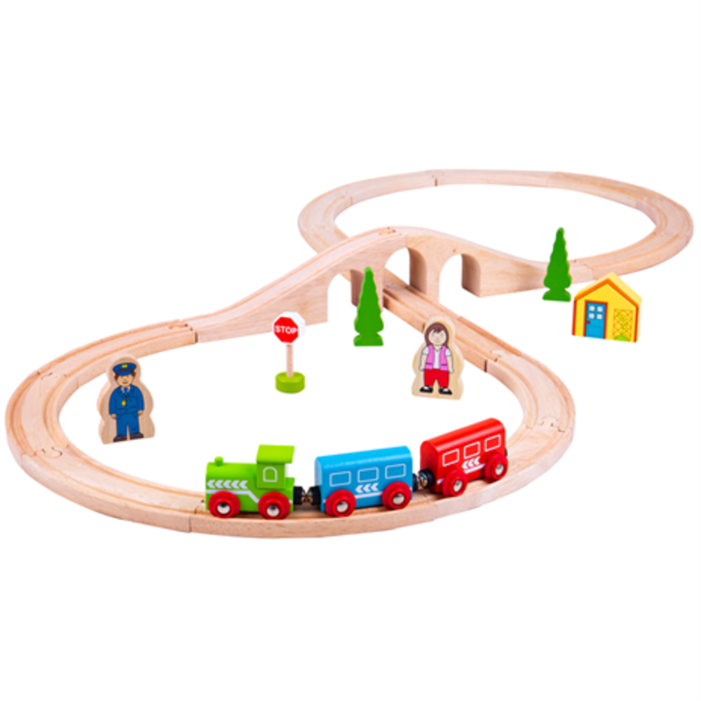 Bigjigs Toys Houten Trein | Treinset Figuur 8 Bigjigs Toys Houten Trein | Treinset Figuur 8
