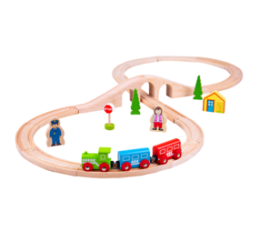 Bigjigs Toys Houten Trein | Treinset Figuur 8 Bigjigs Toys Houten Trein | Treinset Figuur 8