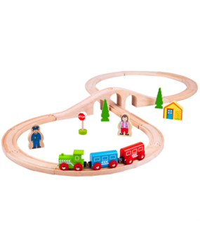 Bigjigs Toys Houten Trein | Treinset Figuur 8 Bigjigs Toys Houten Trein | Treinset Figuur 8