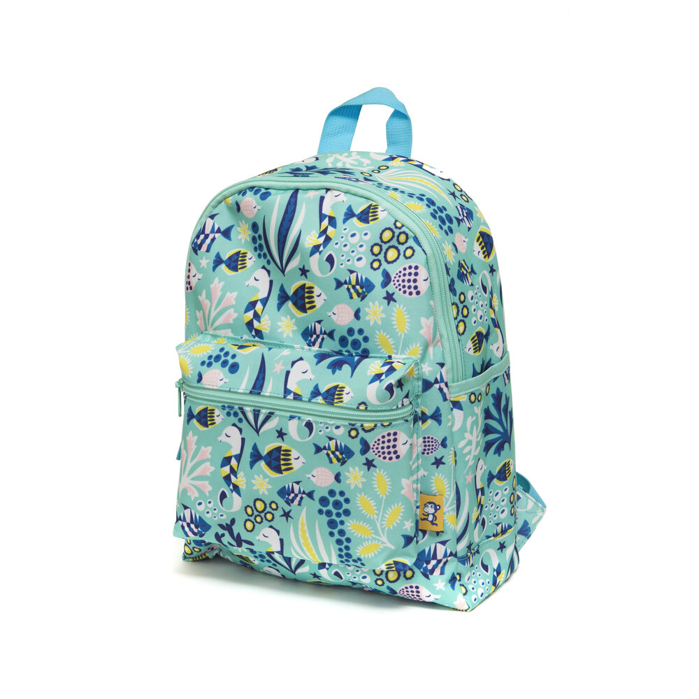 Petit Monkey Backpack Under the Sea | Green Petit Monkey Backpack Under the Sea | Green