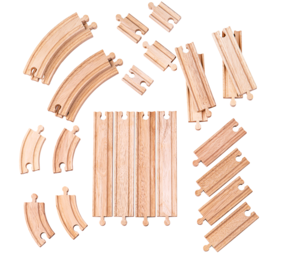 Bigjigs Toys Houten Trein | Treinrails Set van 24 Bigjigs Toys Houten Trein | Treinrails Set van 24