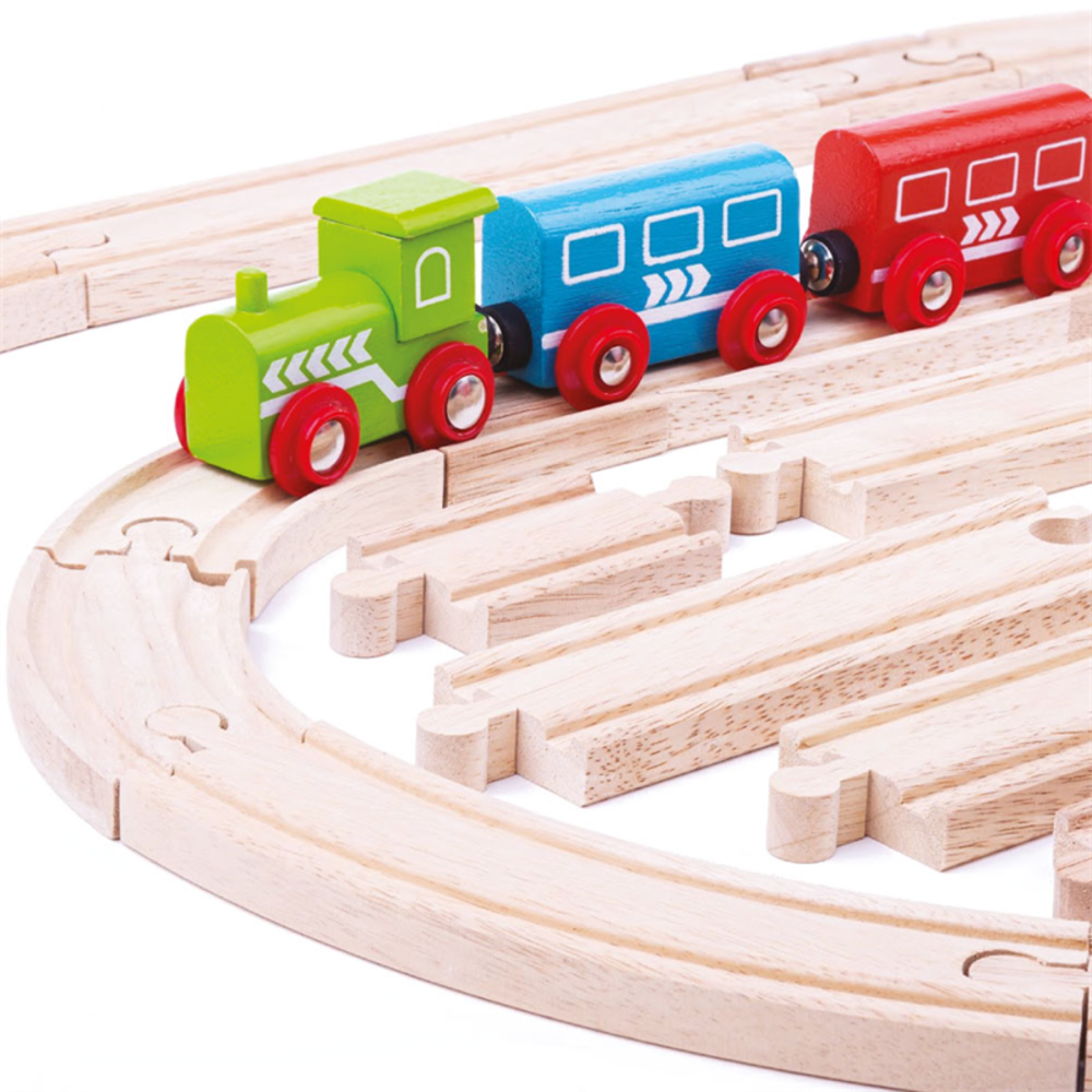 Bigjigs Toys Houten Trein | Treinrails Set van 24 Bigjigs Toys Houten Trein | Treinrails Set van 24