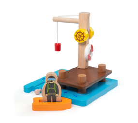 Bigjigs Toys Houten Trein | Kraandok met Duiker Bigjigs Toys Houten Trein | Kraandok met Duiker