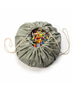 Play & Go Opbergzak Organic | Grid Green Play & Go Opbergzak Organic | Grid Green