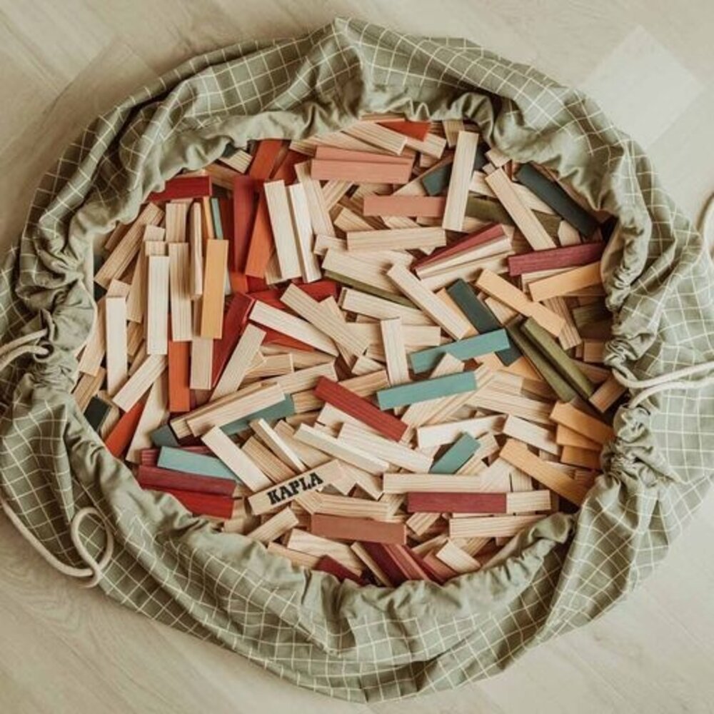 Play & Go Opbergzak Organic | Grid Green Play & Go Opbergzak Organic | Grid Green