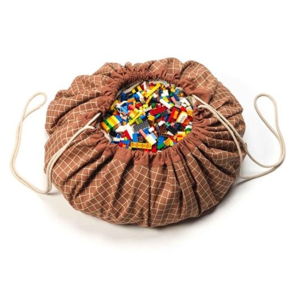 Play & Go Opbergzak Organic | Grid Brown