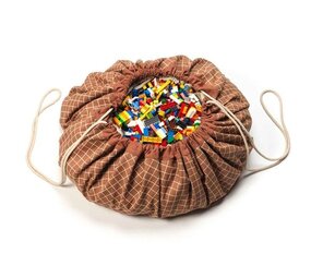 Play & Go Opbergzak Organic | Grid Brown Play & Go Opbergzak Organic | Grid Brown