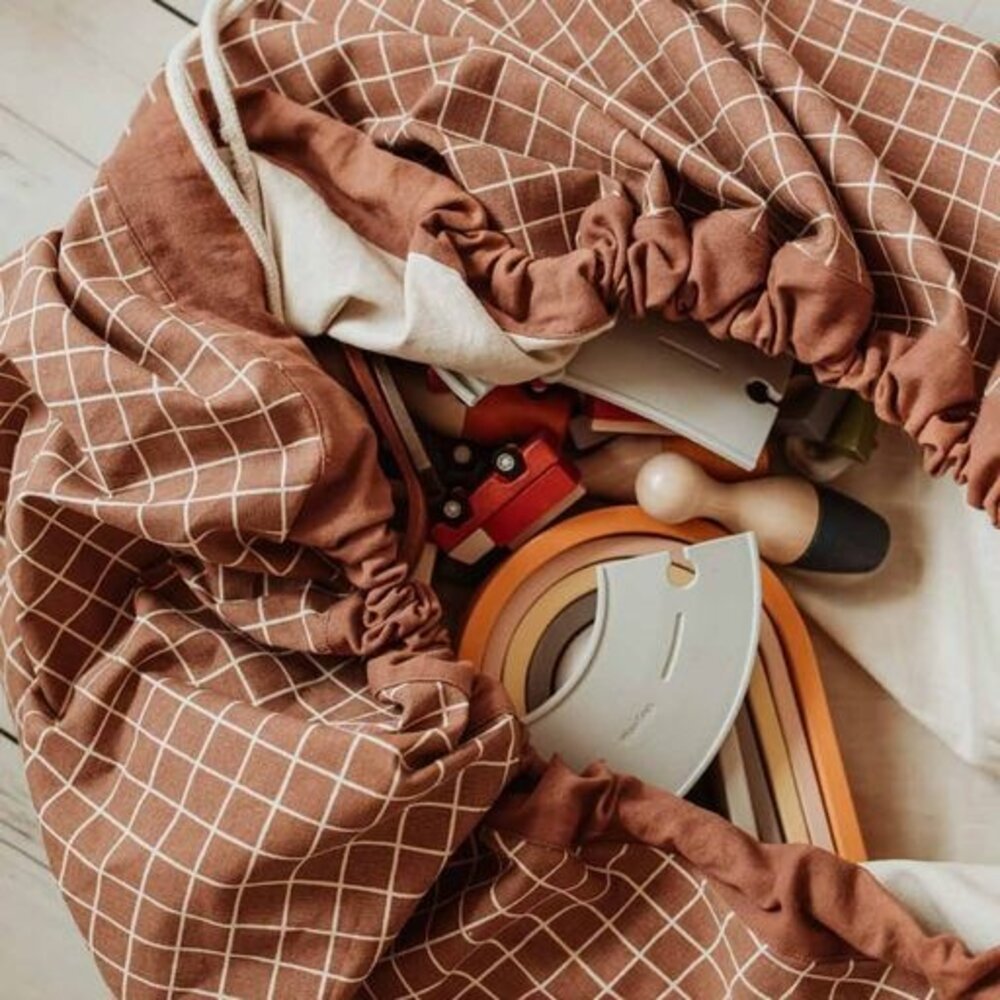 Play & Go Opbergzak Organic | Grid Brown