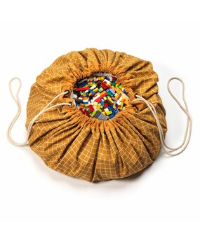 Play & Go Opbergzak Organic | Grid Mustard Play & Go Opbergzak Organic | Grid Mustard