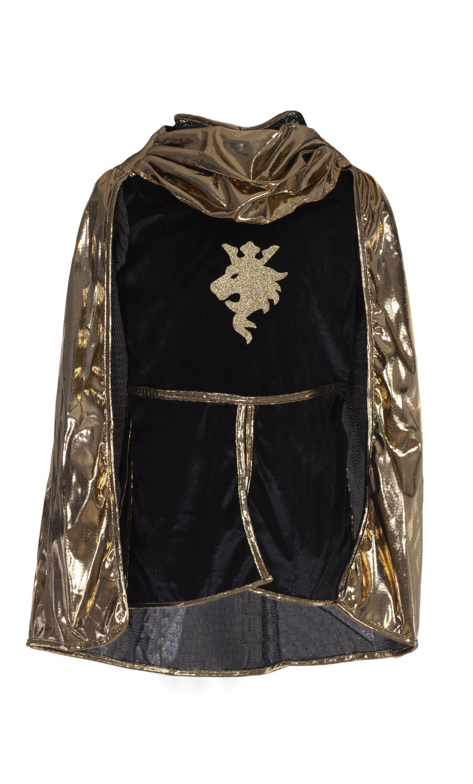 Set Ridder met tuniek, cape en kroon Goud afbeelding
