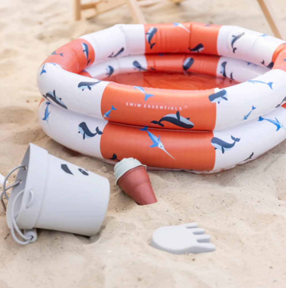 Swim Essentials Zwembad Rond 60 cm Rood Wit Walvis Swim Essentials Zwembad Rond 60 cm Rood Wit Walvis