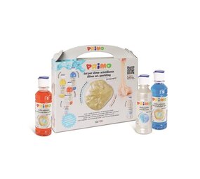 Primo Set Slijm maken met 3 kleuren en Sparkle Primo Set Slijm maken met 3 kleuren en Sparkle