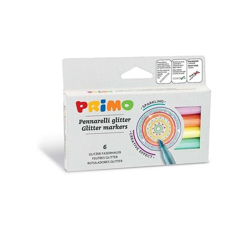 Primo Viltstiften Glitter 6 stuks Primo Viltstiften Glitter 6 stuks