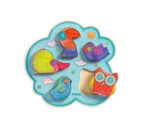 Djeco Houten Puzzel Vogels Toucano (5 stukjes) Djeco Houten Puzzel Vogels Toucano (5 stukjes)