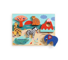 Djeco Houten Puzzel Savanna Story Djeco Houten Puzzel Savanna Story