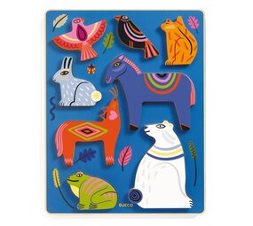 Djeco Houten Puzzel Nora & Co (8stukjes) Djeco Houten Puzzel Nora & Co (8stukjes)