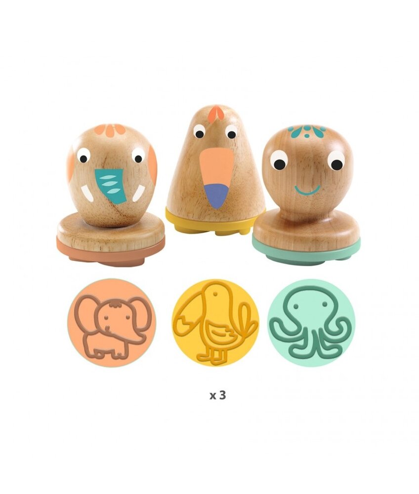 Djeco Stempels Dieren 3 stuks Djeco Stempels Dieren 3 stuks