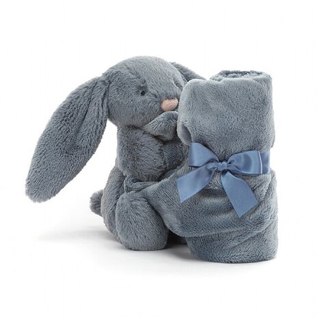 Jellycat Knuffeldoek Bashful Dusky Blue Bunny Soother Jellycat Knuffeldoek Bashful Dusky Blue Bunny Soother