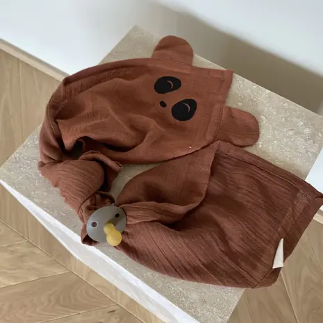 nuuroo Bjørk hydrofiele knuffeldoek Caramel cafe 70x70 - 2 pack