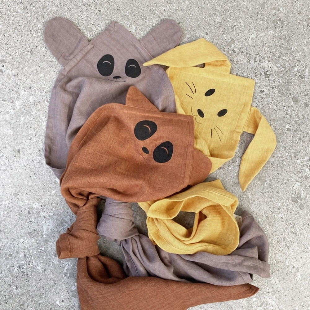 nuuroo Bjørk hydrofiele knuffeldoek Caramel cafe 70x70 - 2 pack