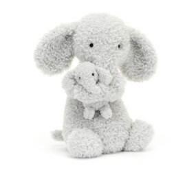 Jellycat Knuffel Huddles Grey Elephant Jellycat Knuffel Huddles Grey Elephant