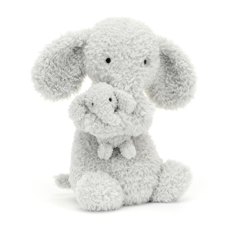 Jellycat Knuffel Huddles Grey Elephant Jellycat Knuffel Huddles Grey Elephant