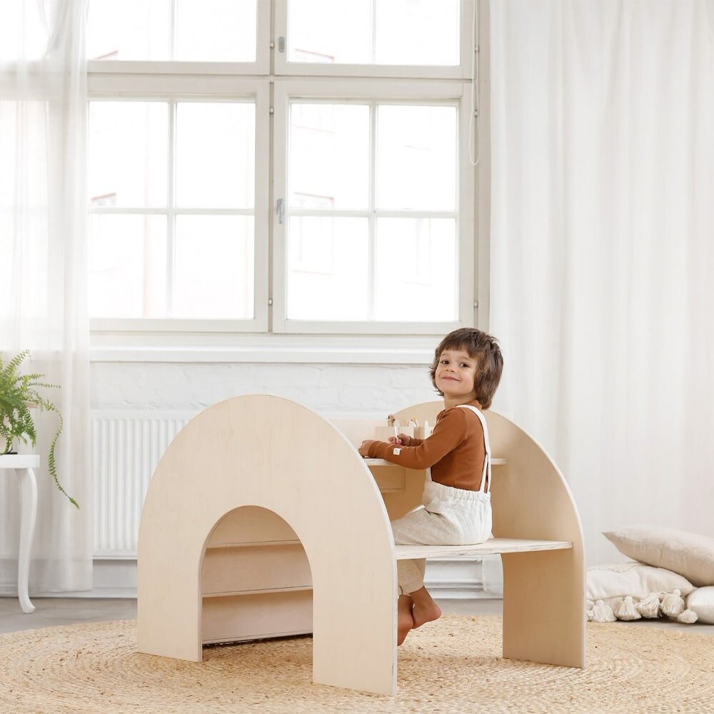 Fitwood Kumpu Kinderbureau en Boekenkast  - Berken