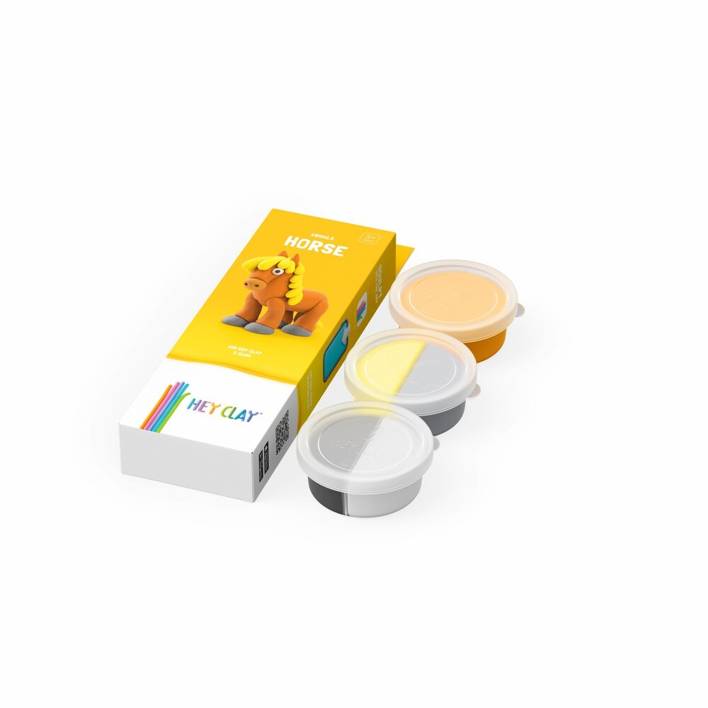 Hey Clay Interactieve Boetseerklei Horse (3 kleuren)