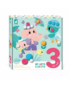 Janod Atelier pompoms kaarten maken Janod Atelier pompoms kaarten maken