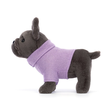 Jellycat Knuffel Sweater French Bulldog Purple Jellycat Knuffel Sweater French Bulldog Purple