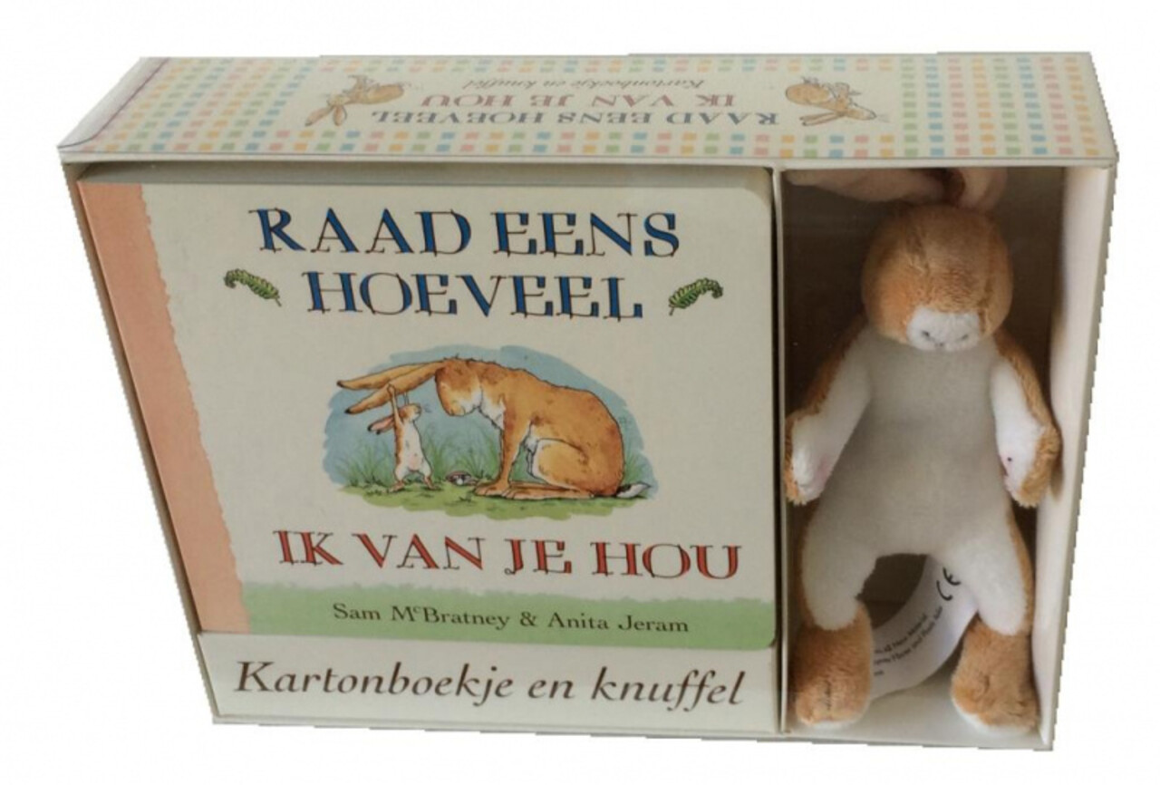 Raad eens hoeveel, set karton + knuffel Raad eens hoeveel, set karton + knuffel