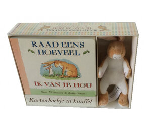 Raad eens hoeveel, set karton + knuffel Raad eens hoeveel, set karton + knuffel