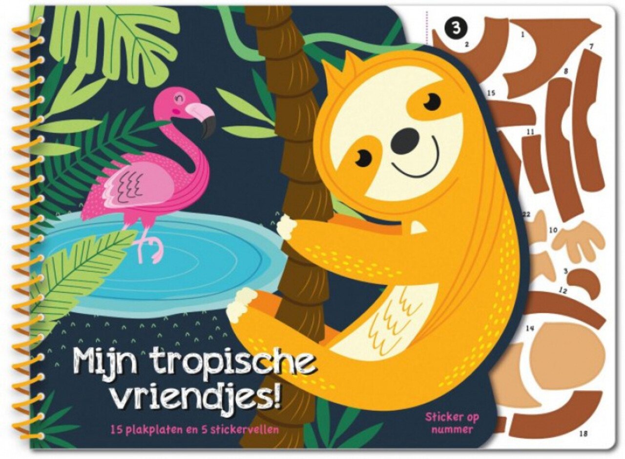 Stickeren op nummer - Mijn tropische vriendjes Stickeren op nummer - Mijn tropische vriendjes