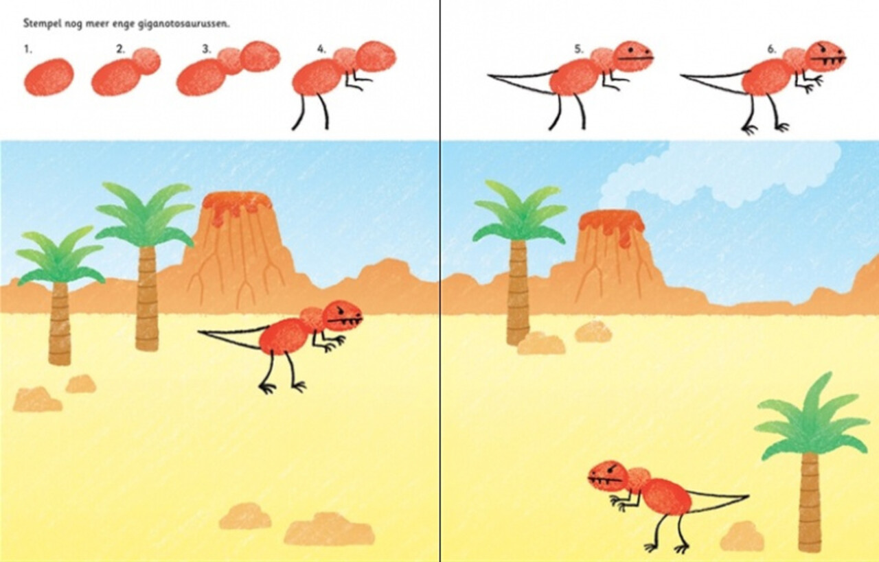 Stempelen met je vingers - Dinosaurussen Stempelen met je vingers - Dinosaurussen