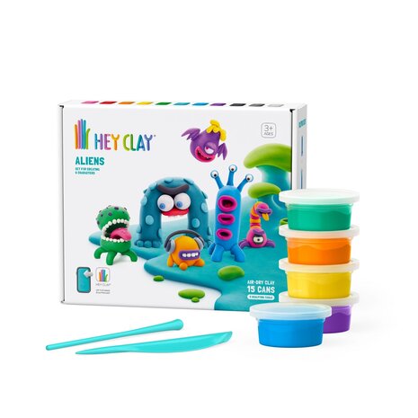 Hey Clay Interactieve Boetseerklei Aliens (6 kleuren) Hey Clay Interactieve Boetseerklei Aliens (6 kleuren)