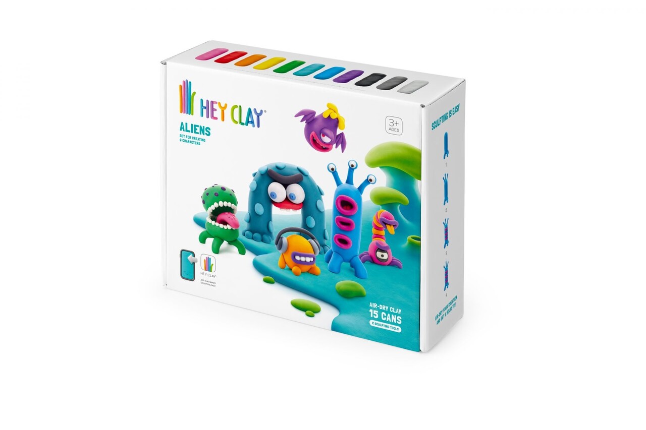 Hey Clay Interactieve Boetseerklei Aliens (6 kleuren) Hey Clay Interactieve Boetseerklei Aliens (6 kleuren)