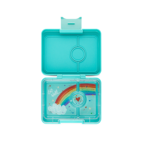 Yumbox Yumbox Snack 3 vakken Misty Aqua / Rainbow Tray Yumbox Yumbox Snack 3 vakken Misty Aqua / Rainbow Tray