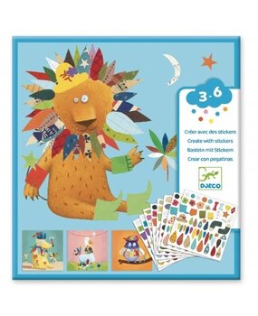 Djeco Creëren met stickers| Dieren Djeco Creëren met stickers| Dieren