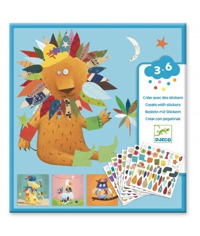 Creëren met stickers| Dieren afbeelding