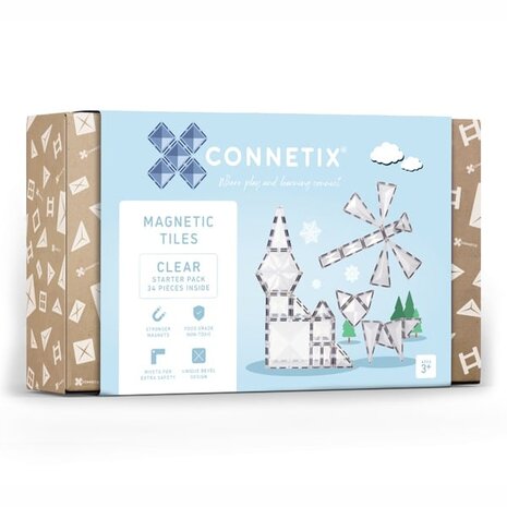 Connetix Magnetische Tegels Startersset Clear 34 stuks