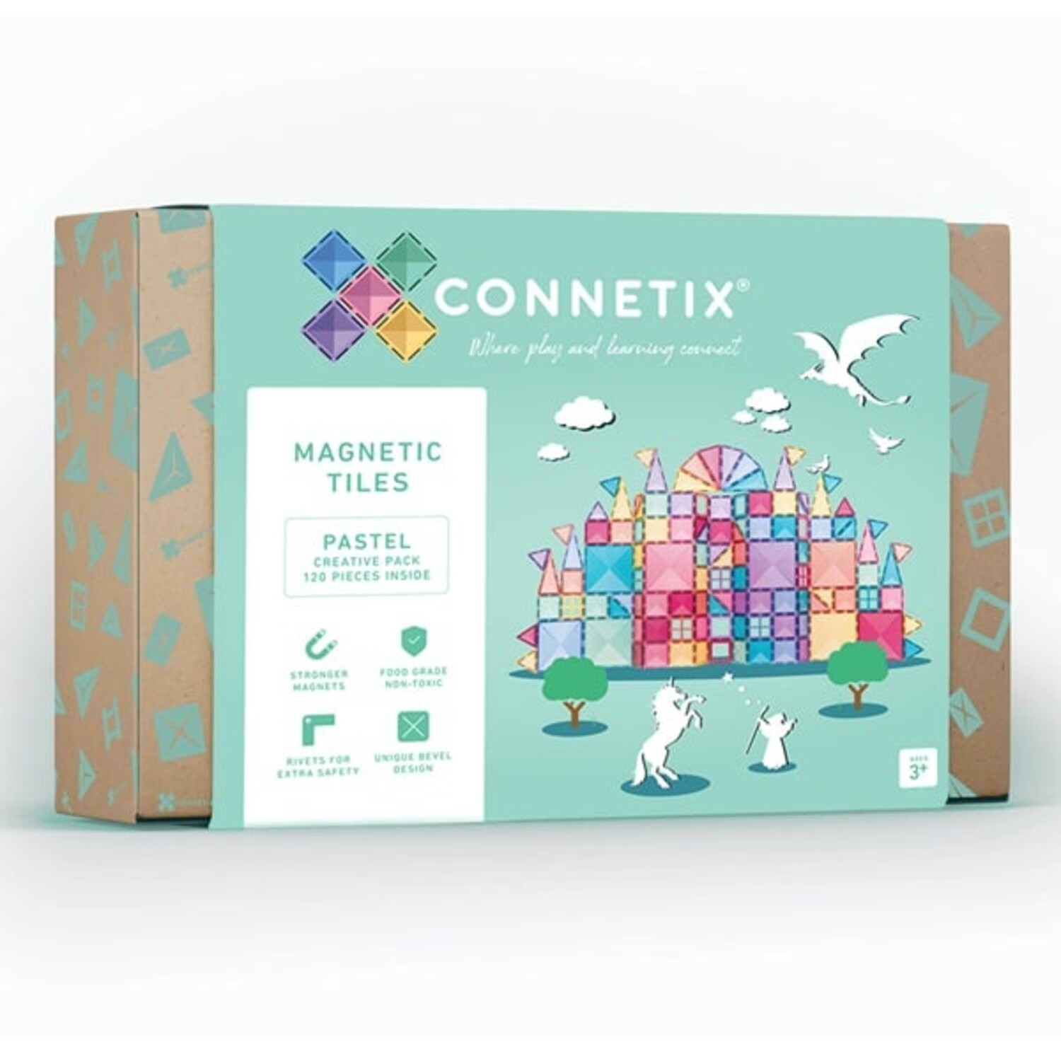 １点のみ】Connetix Tiles マグネットタイル 120ピース - 知育玩具