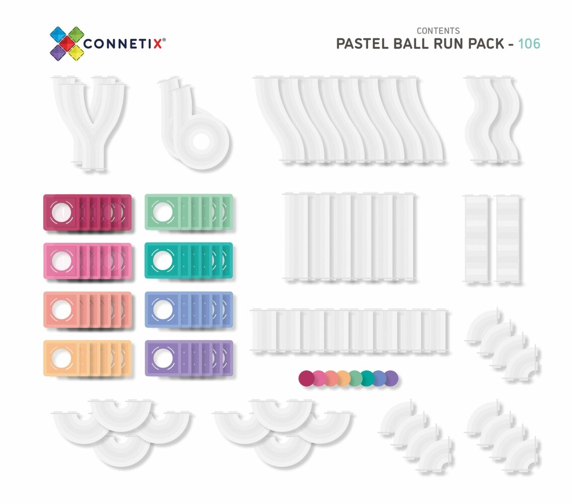 Connetix Magnetische Tegels Pastel Knikkerbaan 106 stuks
