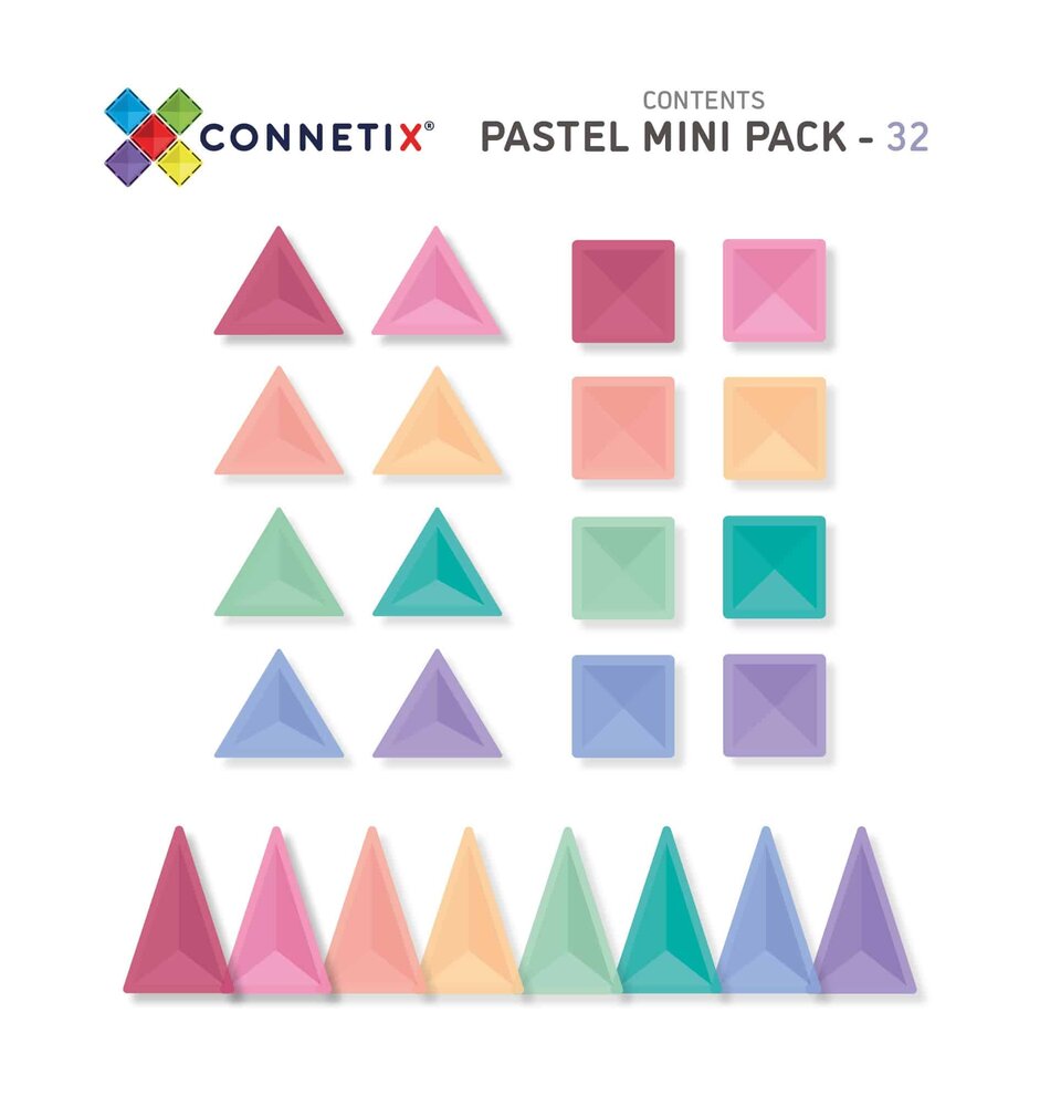 Connetix Magnetische Tegels Pastel Mini 32 stuks Connetix Magnetische Tegels Pastel Mini 32 stuks