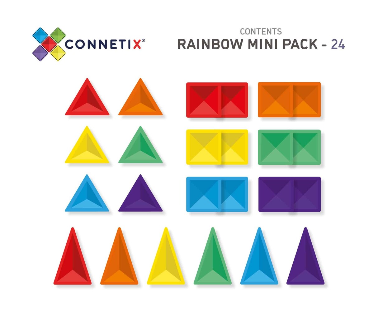 Connetix Magnetische Tegels Rainbow Mini 24 stuks