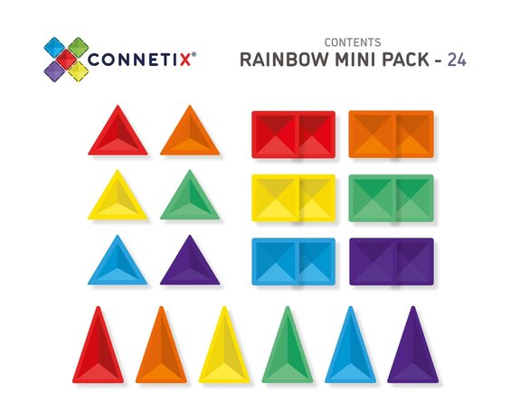 Connetix Magnetische Tegels Rainbow Mini 24 stuks