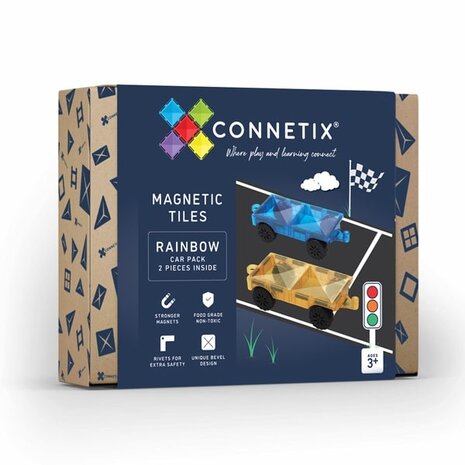 Connetix Magnetische Tegels Uitbreidingsset Cars 2 stuks Connetix Magnetische Tegels Uitbreidingsset Cars 2 stuks